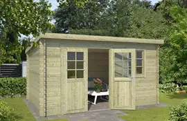 Outdoor Life Products | Tuinhuis Amira 380 x 275 | Geïmpregneerd | Olijfgroen