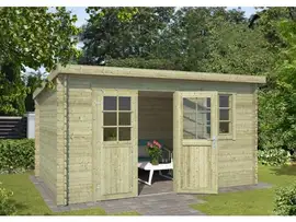 Outdoor Life Products | Tuinhuis Amira 380 x 275 | Geïmpregneerd | Olijfgroen