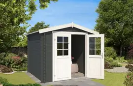 Outdoor Life Products | Tuinhuis Ingo 230 x 230 | Gecoat | Carbon Grey-Wit