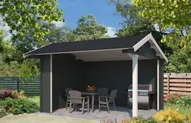 Outdoor Life Products | Overkapping Kirian 380 x 300 | Gecoat | Carbon Grey-Wit