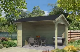 Outdoor Life Products | Overkapping Kirian 380 x 300 | Geïmpregneerd | Olijfgroen