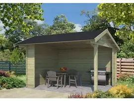 Outdoor Life Products | Overkapping Kirian 380 x 300 | Geïmpregneerd | Olijfgroen