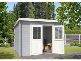 Outdoor Life Products | Tuinhuis Nadia 275 x 230 | Gecoat | Platinum Grey-Wit