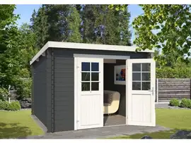 Outdoor Life Products | Tuinhuis Nadia 275 x 275 | Gecoat | Carbon Grey-Wit
