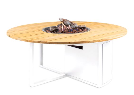 Cosi | Vuurhaard Cosiloft 120 Round | White Frame | Teak Top