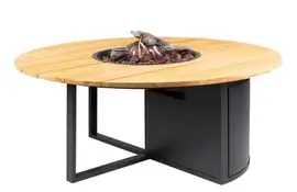 Cosi | Vuurhaard Cosiloft 120 Round | Black Frame | Teak Top