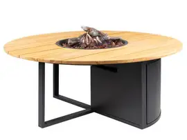Cosi | Vuurhaard Cosiloft 120 Round | Black Frame | Teak Top