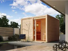 Karibu | Cuben Buitensauna met Voorruimte