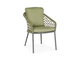 SUNS | Tuinstoel Nappa | MRG | Macrame Weaving | Forest Green Mixed Weave