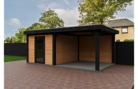 Fonteyn | Tuinhuis Eda met Overkapping 550 x 300 Exclusief