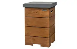 Happy Cocooning | Terrashaard Enclosure Bijzettafel | Teakhout Antraciet | Lpg Tank