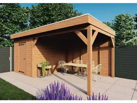 Fonteyn | Tuinhuis met Overkapping Traditioneel 6100 x 3300 | Onbehandelde Douglas Wanden