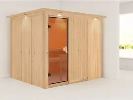 Karibu | Gobin Sauna met Dakkraag | Bronzeglas Deur