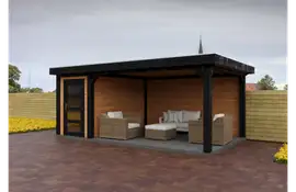 Fonteyn | Tuinhuis Jasmijn met Overkapping 550 x 300 Exclusief