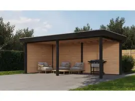 Fonteyn Exclusief veranda 588x300cm  - Gebeitst Transparant Eiken / RAL7021