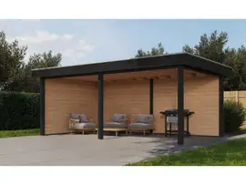 Fonteyn Exclusief veranda 588x350cm  - Gebeitst Transparant Eiken / RAL7021