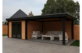 Fonteyn | Tuinhuis Lynn met Overkapping 700 x 300 Exclusief