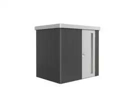 Biohort | Berging Neo 1B Variant 3.1 | Enkele Deur | Wanden Donkergrijs-Metallic - Dak Zilver-Metallic
