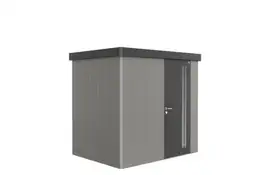 Biohort | Berging Neo 1B Variant 2.3 | Enkele Deur | Wanden Kwartgrijs-Metallic - Dak Donkergrijs-Metallic