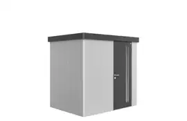 Biohort | Berging Neo 1B Variant 1.3 | Enkele Deur | Wanden Zilver-Metallic - Dak Donkergrijs-Metallic