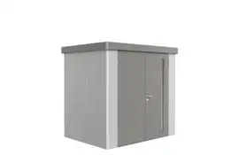 Biohort | Berging Neo 1B Variant 1.2 | Dubbele Deur | Wanden Zilver-Metallic - Dak Kwartsgrijs-Metallic