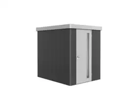 Biohort | Berging Neo 2A Variant 3.1 | Enkele Deur | Wanden Donkergrijs-Metallic - Dak Zilver-Metallic