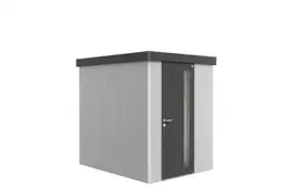 Biohort | Berging Neo 2A Variant 1.3 | Enkele Deur | Wanden Zilver-Metallic - Dak Donkergrijs-Metallic