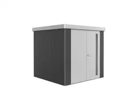 Biohort | Berging Neo 2B Variant 3.1 | Dubbele Deur | Wanden Donkergrijs-Metallic - Dak Zilver-Metallic