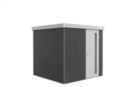 Biohort | Berging Neo 2B Variant 3.1 | Enkele Deur | Wanden Donkergrijs-Metallic - Dak Zilver-Metallic