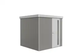 Biohort | Berging Neo 2B Variant 2.1 | Enkele Deur | Wanden Kwartgrijs-Metallic - Dak Zilver-Metallic