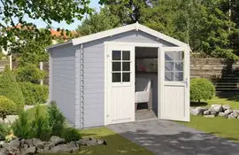 Outdoor Life Products | Tuinhuis Norah 275 x 230 | Gecoat | Platinum Grey-Wit