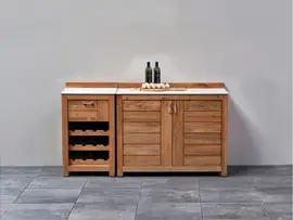 Passion Grills | Buitenkeuken Module Milano | Opstelling 05 | Albastro Cream