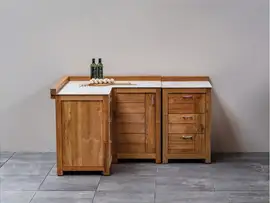 Passion Grills | Buitenkeuken Module Milano | Opstelling 07 | Albastro Cream