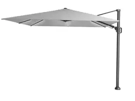 Platinum | Zweefparasol Challenger T² Glow 300 x 300 cm | Lichtgrijs