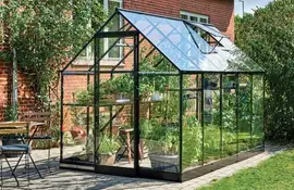 Royal Well | Qube 106 Tuinkas | Veiligheidsglas 3 mm | Zwart