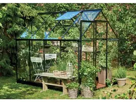 Royal Well | Qube 86 Tuinkas | Veiligheidsglas 3 mm | Zwart