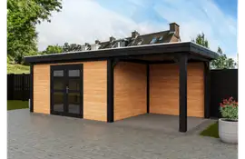 Fonteyn | Tuinhuis Rosalie met Overkapping 650 x 250 Exclusief