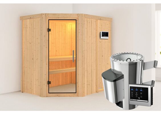 Karibu | Saja Sauna | Helderglas Deur | Kachel 3,6 kW Externe Bediening