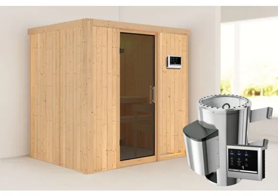 Karibu | Fanja Sauna | Antracietglas | Kachel 3,6 kW Externe Bediening