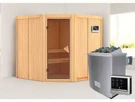 Karibu | Jarin Sauna | Bronzeglas Deur | Kachel 9 kW Externe Bediening