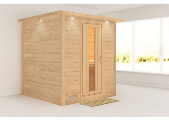 Karibu | Mojave Sauna met Dakkraag | Energiesparende Deur