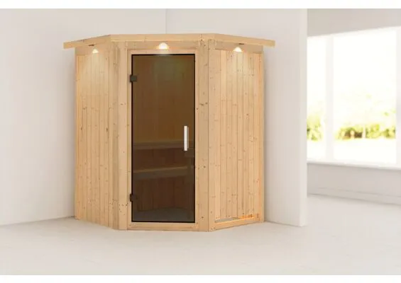 Karibu | Nanja Sauna met Dakkraag | Antracietglas