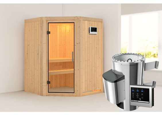 Karibu | Nanja Sauna | Helderglas Deur | Kachel 3,6 kW Externe Bediening