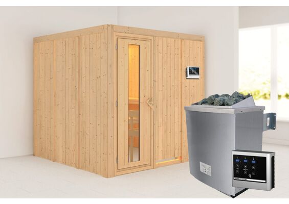 Karibu | Rodin Sauna | Energiesparende Deur | Kachel 9 kW Externe Bediening