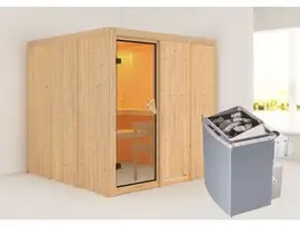 Karibu | Rodin Sauna | Bronzeglas Deur | Kachel 9 kW Geïntegreerde Bediening