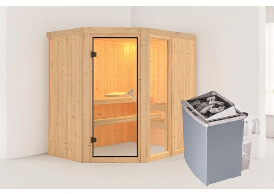 Karibu | Sahib 2 Sauna | Bronzeglas Deur | Kachel 9 kW Geïntegreerde Bediening