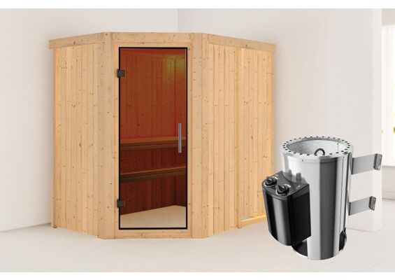 Karibu | Saja Sauna | Antracietglas | Kachel 3,6 kW Externe Bediening