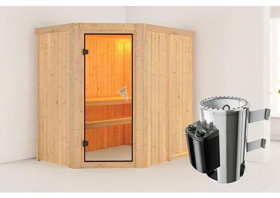 Karibu | Saja Sauna | Energiesparende Deur | Kachel 3,6 kW Geïntegreerde Bediening