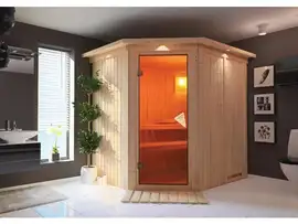 Karibu | Siirin Sauna met Dakkraag | Bronzeglas Deur