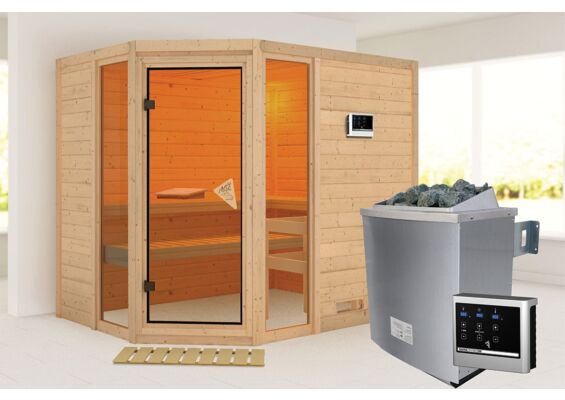 Karibu | Sinai 3 Sauna | Kachel 9 kW Externe Bediening